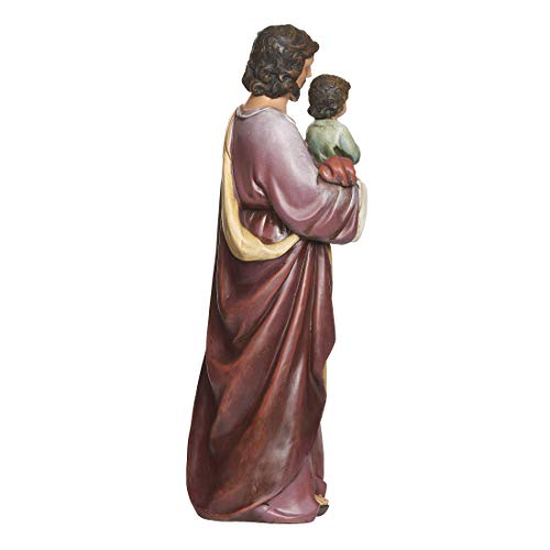 St. Joseph and Child Jesus Statue - 25-Inch Resin Religious Figure Decor