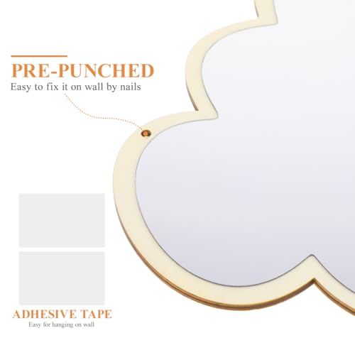 Cloud Shaped Shatterproof Acrylic Mirror for Kids Room - 15x10 Inch