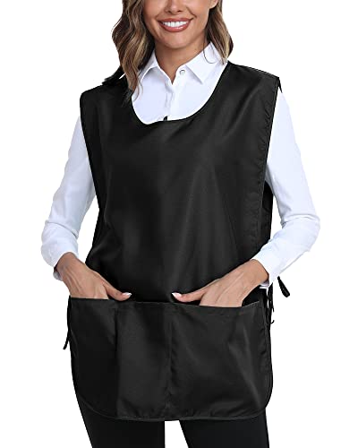 Unisex Cobbler Apron with 3 Deep Pockets, Adjustable Smock Vest