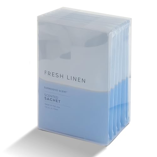 Fresh Linen Scented Sachets - 6 Pack Long-Lasting Air Freshener Envelopes