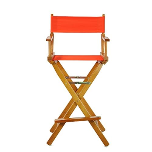 Foldable Solid Wood Director's Chair with Armrests, 30-Inch Honey Oak