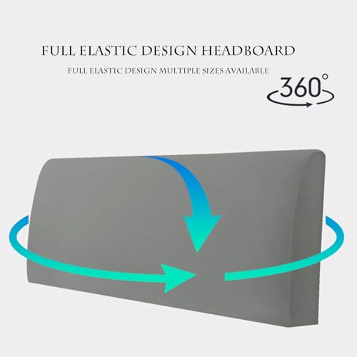 Elastic Headboard Slipcover - Full Coverage, Taupe, 79"x27"