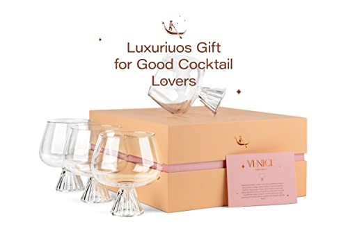 17 oz Borosilicate Glass Balloon Cocktail Goblets, Set of 4