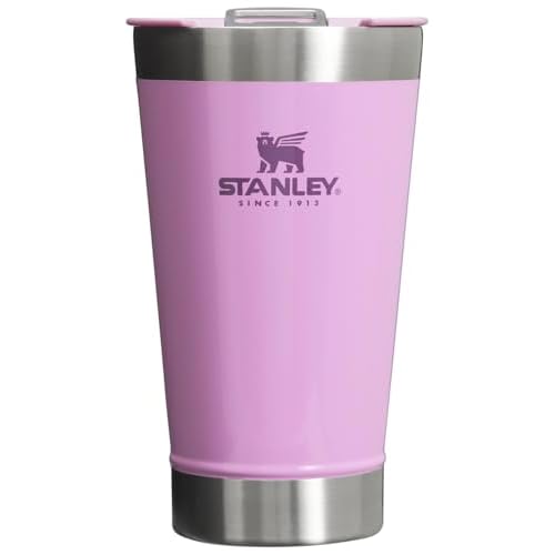 STANLEY Stay-Chill Beer Pint 16 oz | Wide Mouth Lid | Built-In Bottle Opener | Beer Tumbler Cup | Insulated Stainless Steel Pint Glass | BPA-Free | Lilac Gloss