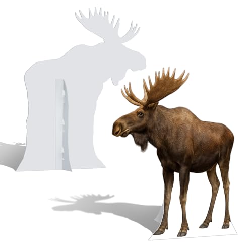6FT Life-Size Moose Cardboard Cutout Standup for Safari Party Decorations