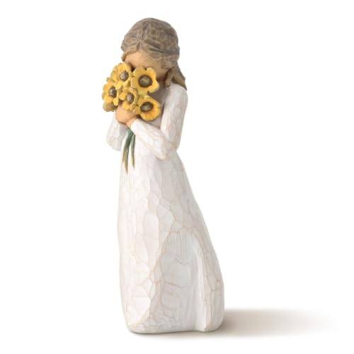 Warm Embrace Hand-Painted Resin Figurine, 5-Inch Sunflower Statue