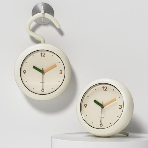 Silent Waterproof Bathroom Clock - Battery Operated Shower Clock
