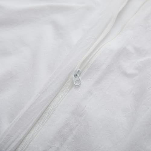 100% Washed Cotton Queen Duvet Cover Set - 3-Piece Soft Breathable Bedding