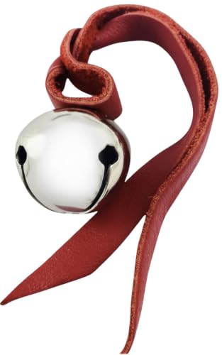 Believe Metal Sleigh Bell Christmas Ornament with Red Leather Cord