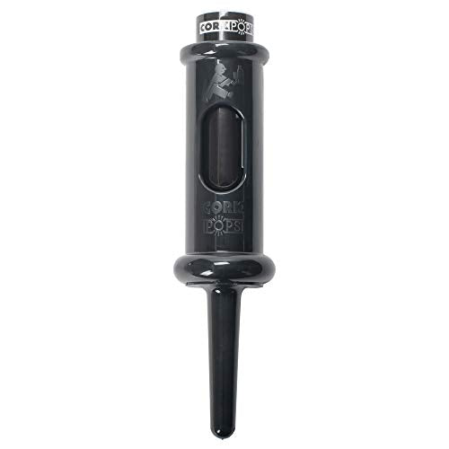 Cork Pops Black 6.5 Inch Original Wine Bottle Opener with Cartridge - Easy One-Push Design