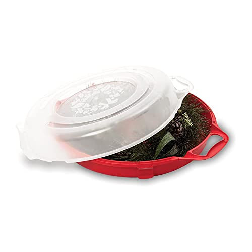 24-Inch Holiday Wreath Storage Box with Secure Latches and Handle