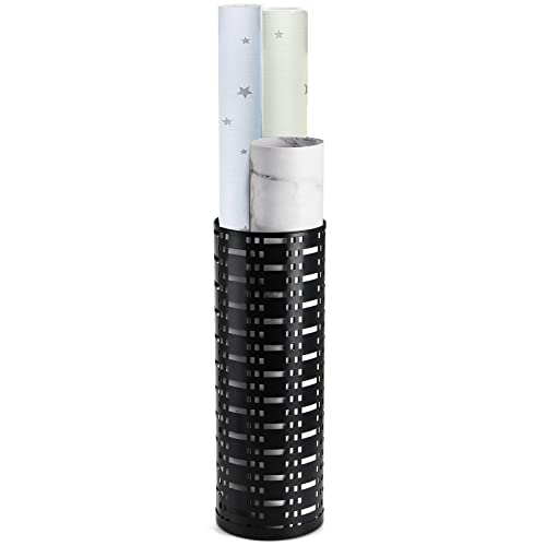 Metal Round Umbrella Stand, 16.5-Inch Slim Entryway Umbrella Holder Bin