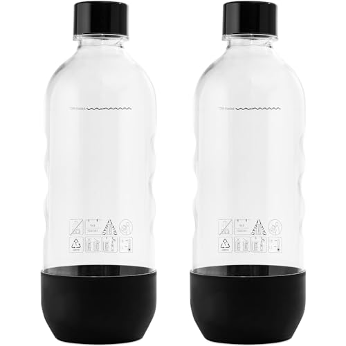 1-Liter Reusable Carbonating Bottles for Sparkling Water Makers, 2-Pack