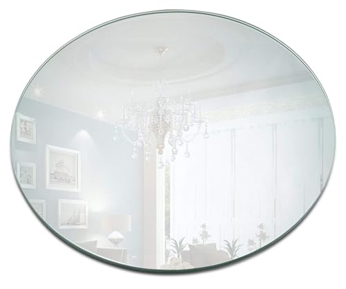 8-Inch Round Mirror Plates for Centerpieces - Set of 12 Glass Tiles