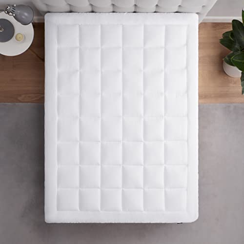 Comfortable Quilted Cotton Mattress Pad, Queen Size - 18" Deep Pocket
