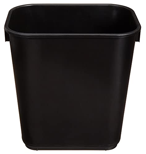 Small Rectangular Office Wastebasket - 3 Gallon Plastic Trash Can (2-Pack)