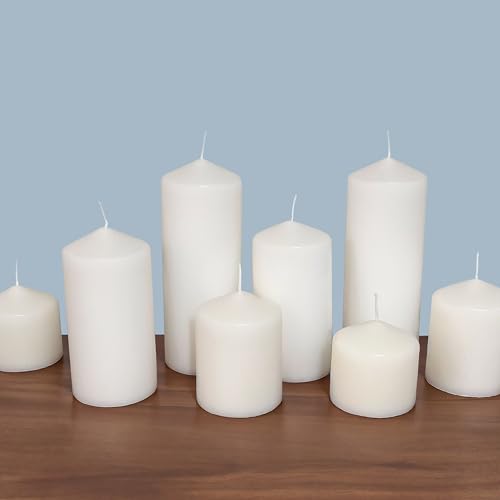 Unscented White Pillar Candles 3" x 6" - 65 Hour Burn Time (6 Pack)