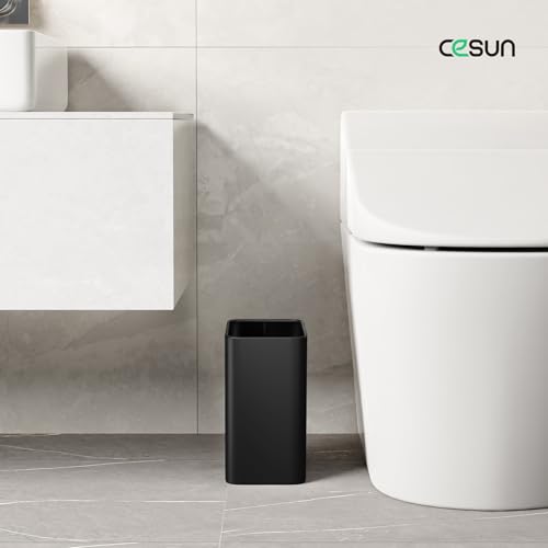 Small Bathroom Trash Can 2.1 Gallon Under Sink Wastebasket Black