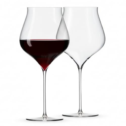Holmegaard Notes Burgundy Wine Glass Set of 2 - Fine Crystal, 31.8 oz