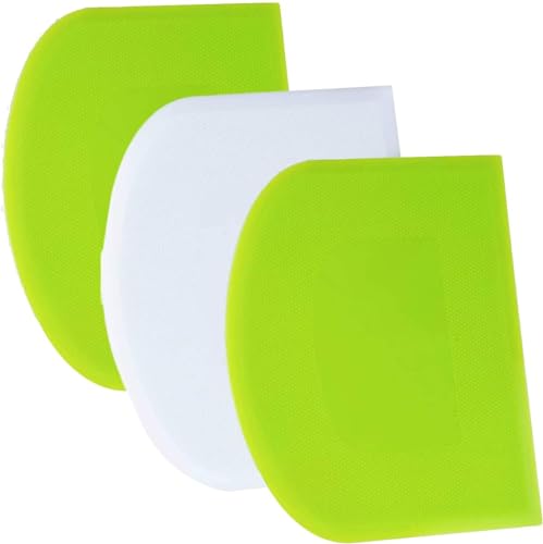 Flexible Dough Scraper - 4.7x3.7 Inch Plastic Bowl Scraper with Sharp Edges