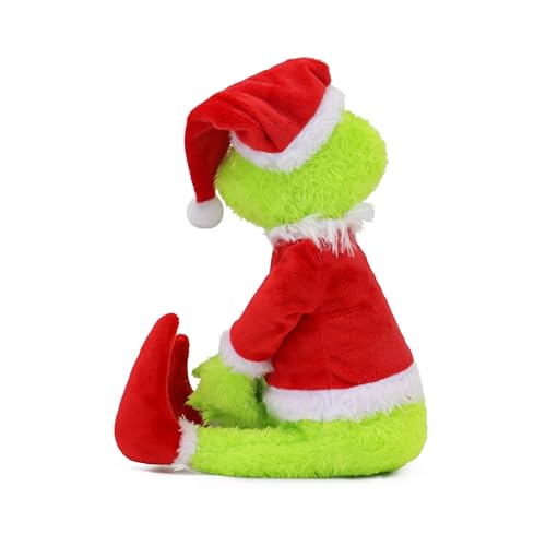 Green Furry Christmas Tree Topper - Plush Character Tree Hugger Decoration