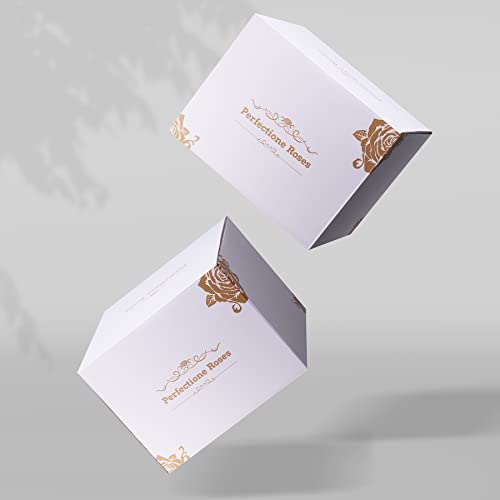 27 Preserved Red Roses in Round Gift Box - Real Eternal Flower Arrangement