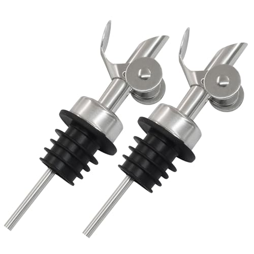 Zorfeter Silver Automatic Pour Spouts 2-Pack Stainless Steel Kitchen Bar