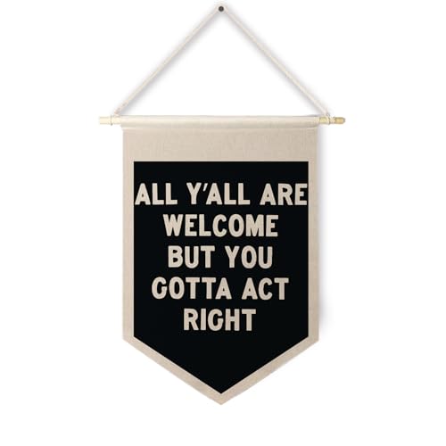 All Are Welcome Hanging Wall Canvas Banner Pennant Flag Art Decor