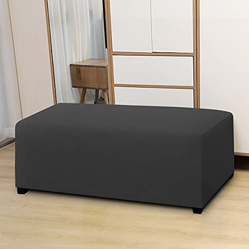 XX-Large Waterproof Ottoman Cover - Dark Gray Slipcover for Footstool