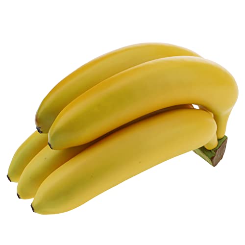 Lifelike Artificial 5 Heads Banana Bunch Decor - Eco-Friendly Plastic