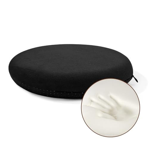 13-Inch Round Memory Foam Seat Cushion, Soft Velvet Anti-Slip Stool Pad