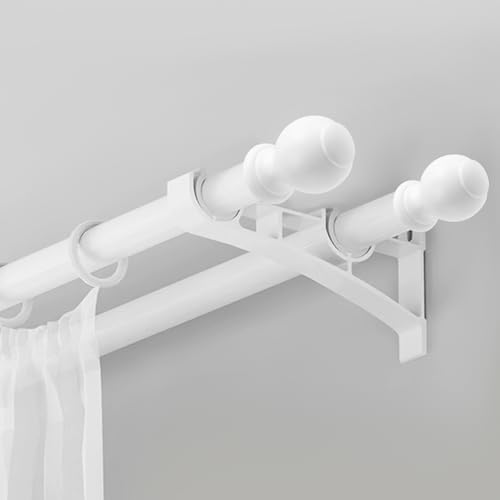Wooden Curtain Rod Finials, 1-Inch End Caps for 28mm Rods, White, 2-Pack