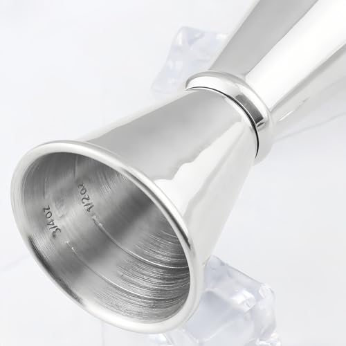 Silver 2-Piece Dual-Sided Cocktail Jigger Set - 1oz & 2oz Stainless Steel