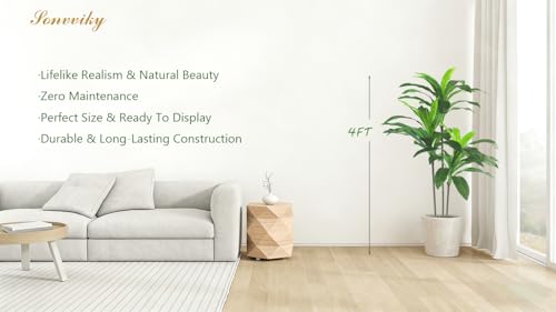 4ft Artificial Dracaena Tree - Lifelike Faux Indoor Plant for Home Decor