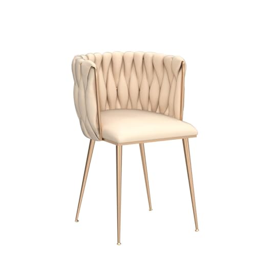 Velvet Upholstered Dining Chairs - Set of 2 with Gold Metal Legs