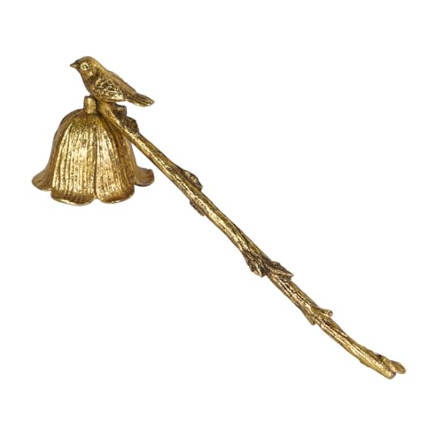 Vintage Gold Candle Snuffer with Bird & Floral Design - Elegant Candle Extinguisher