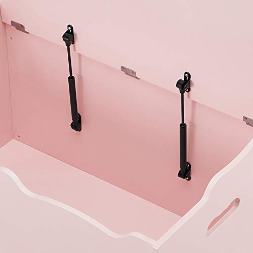 Amazon Basics Pink Wooden Toy Storage Chest with Safety Lid, 30x18x19 Inches