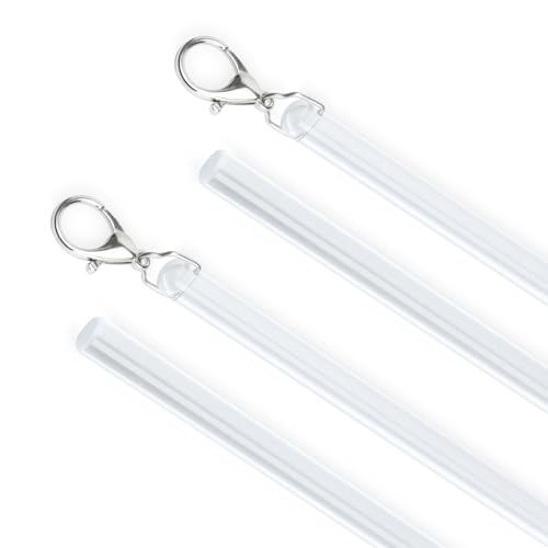 40-Inch Clear Acrylic Curtain Pull Wands - 4 Pack Drape Opening Tool