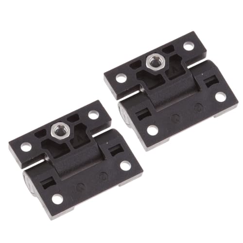 Adjustable Torque Position Control Hinge - Black Plastic 43x36mm, 2-Pack