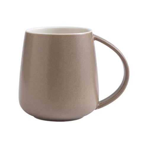 Eyrozia Eyoriza 15oz Matte Ceramic Mug Khaki – Large Coffee Cup with Big Handle, Microwave & Dishwasher Safe