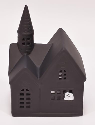 Mark Feldstein Black Porcelain Haunted Halloween Village Set – 10 Piece
