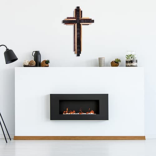 Rustic 3D Wooden Wall Cross, Triple Layered Reclaimed Wood Hanging Decor