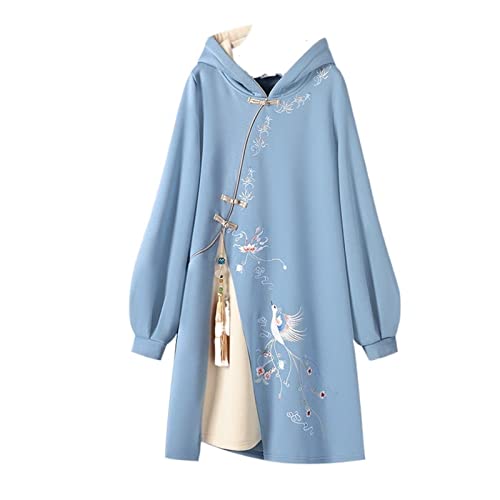 Women's Traditional Chinese Style Cheongsam Oversized Hoodie Dress