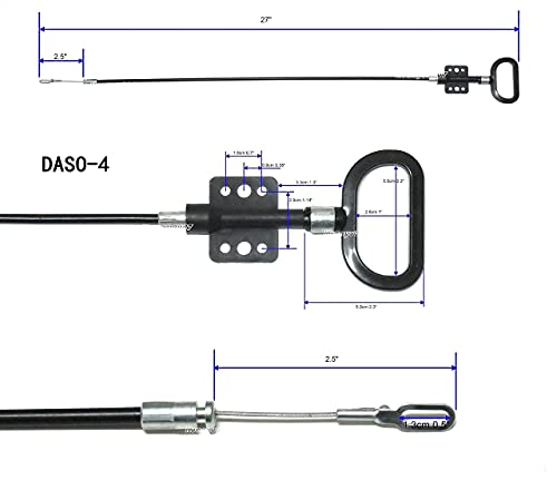 KUANYUOO Recliner Cable Replacement 27 Inch D Handle O-Shaped End for Sofa & Recliner, 2 Pcs