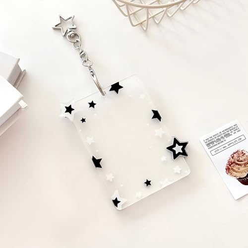 2-Piece Star Acrylic Photocard Holder Keychain for 3-Inch Idol Photo Cards