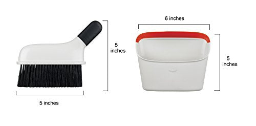 Compact Dustpan and Brush Set with Soft Rubber Lip & Angled Handle