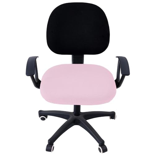 Stretch Jacquard Office Chair Seat Cover - Pink Anti-Dust Protector