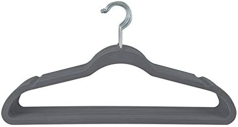 Skiennix Velvet Huggable Hangers - 10 Super Slim Space-Saving Hangers in Grey