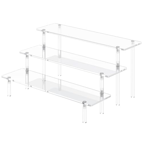 3-Tier Acrylic Display Riser Stand for Perfume, Figures, and Desserts