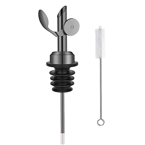 WAFJAMF Black Stainless Steel Olive Oil Pourer Spout with Self-Closing Design